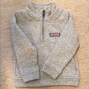 Vineyard Vines Boys Gray Quarter-Zip Pullover, Grey, size 3t